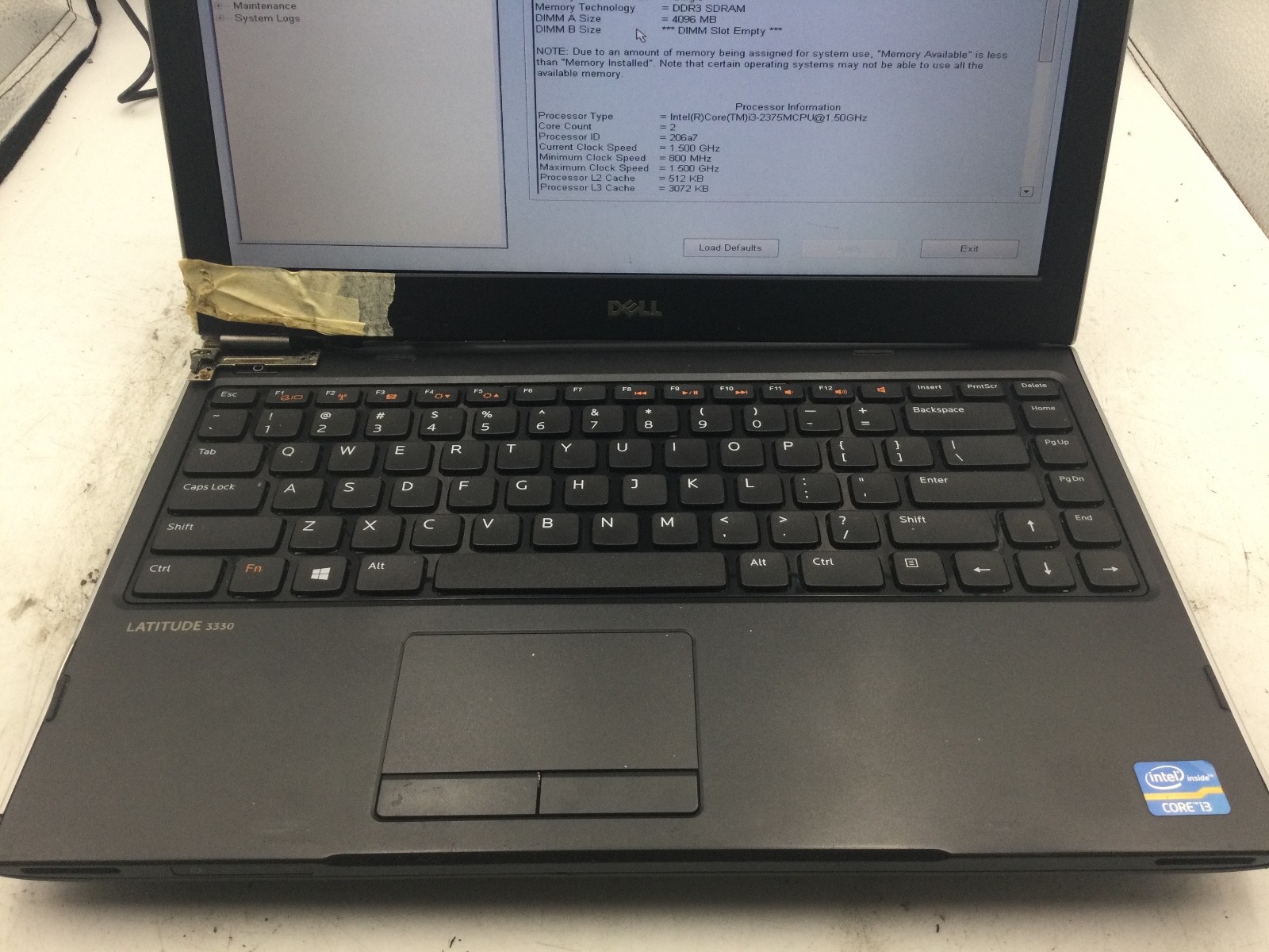 DELL LATITUDE 3330 – BOOTS TO BIOS – INTEL I3 2375M – 4GB RAM – READ DESC – BB!!