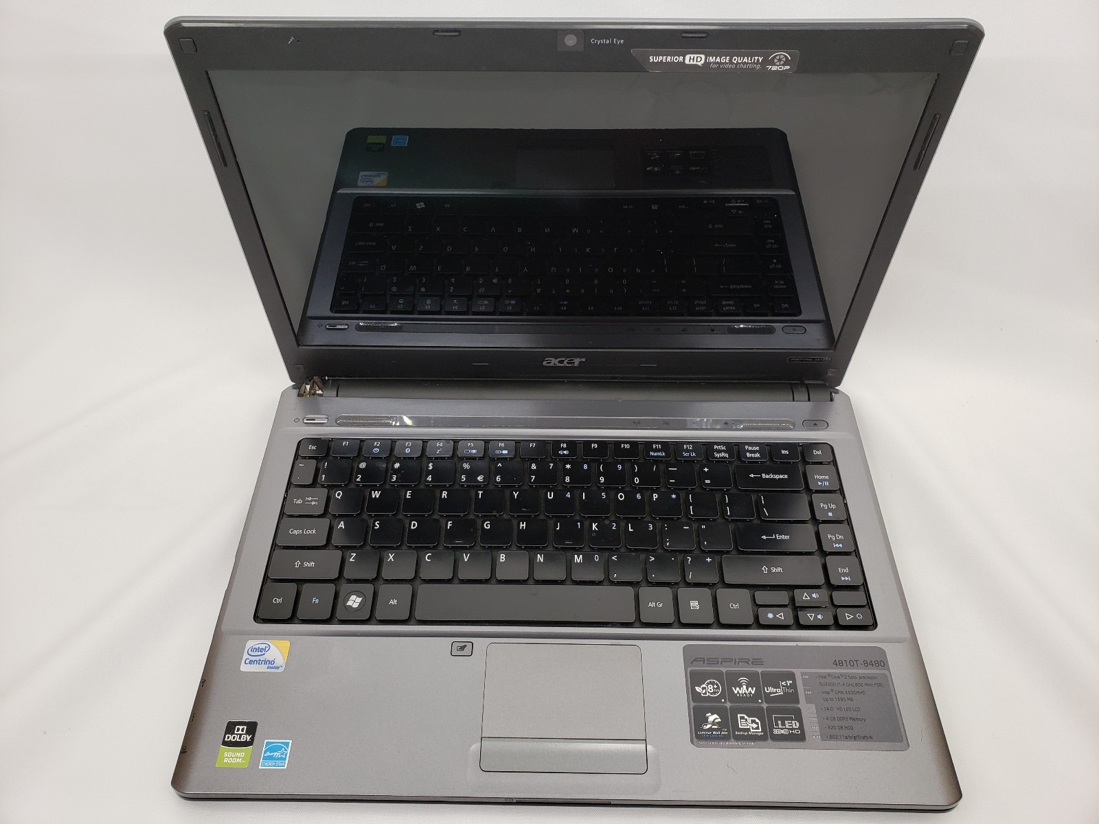 Acer Aspire 4810T-8480 14″ – Intel Core 2 U3500 @ 1.40GHz – TESTED – WORKING