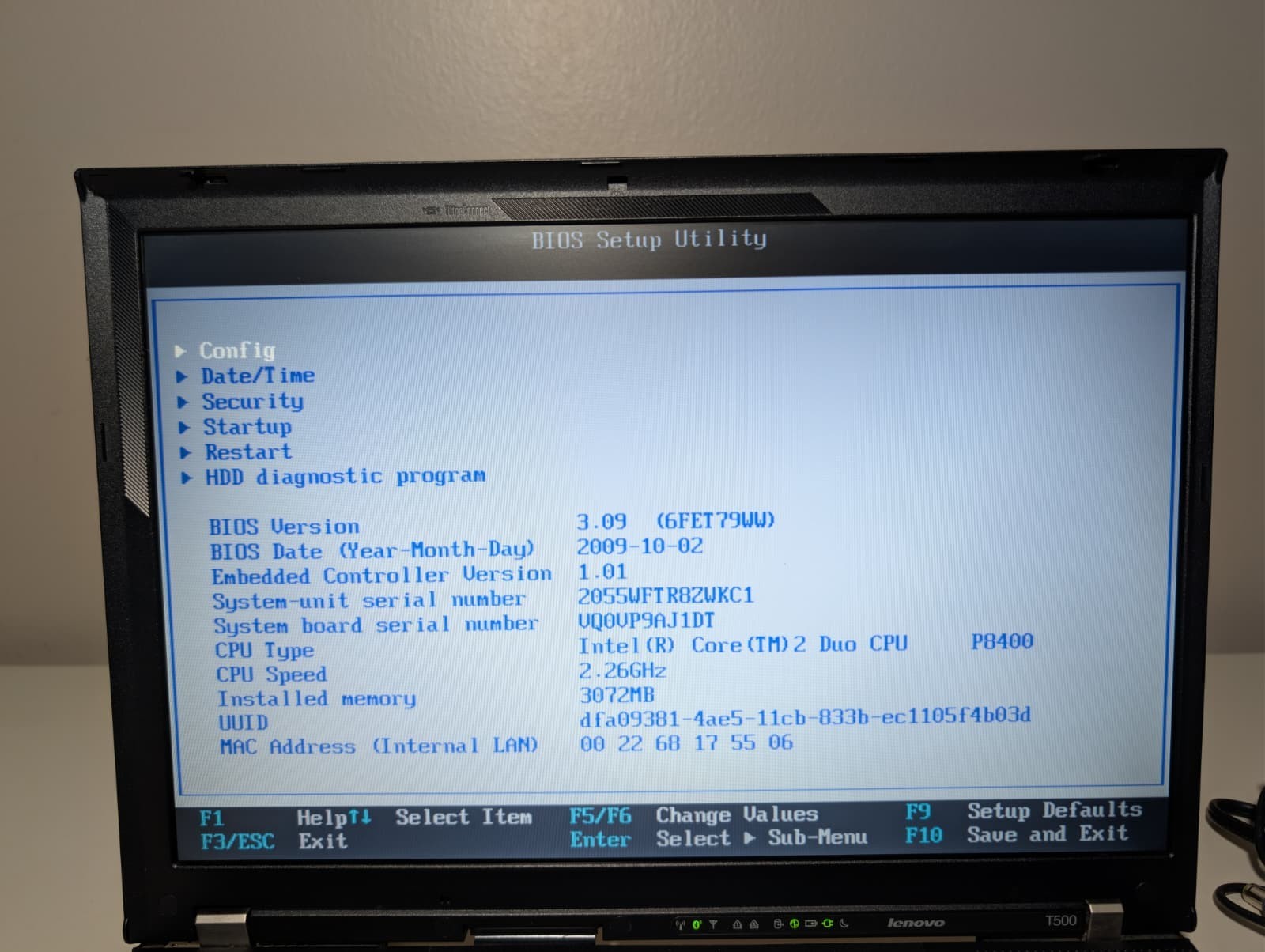 Lenovo ThinkPad T500 | C2D P8400 3GB RAM 320GB HDD | DVD AMD Win 7 Pro 32-Bit