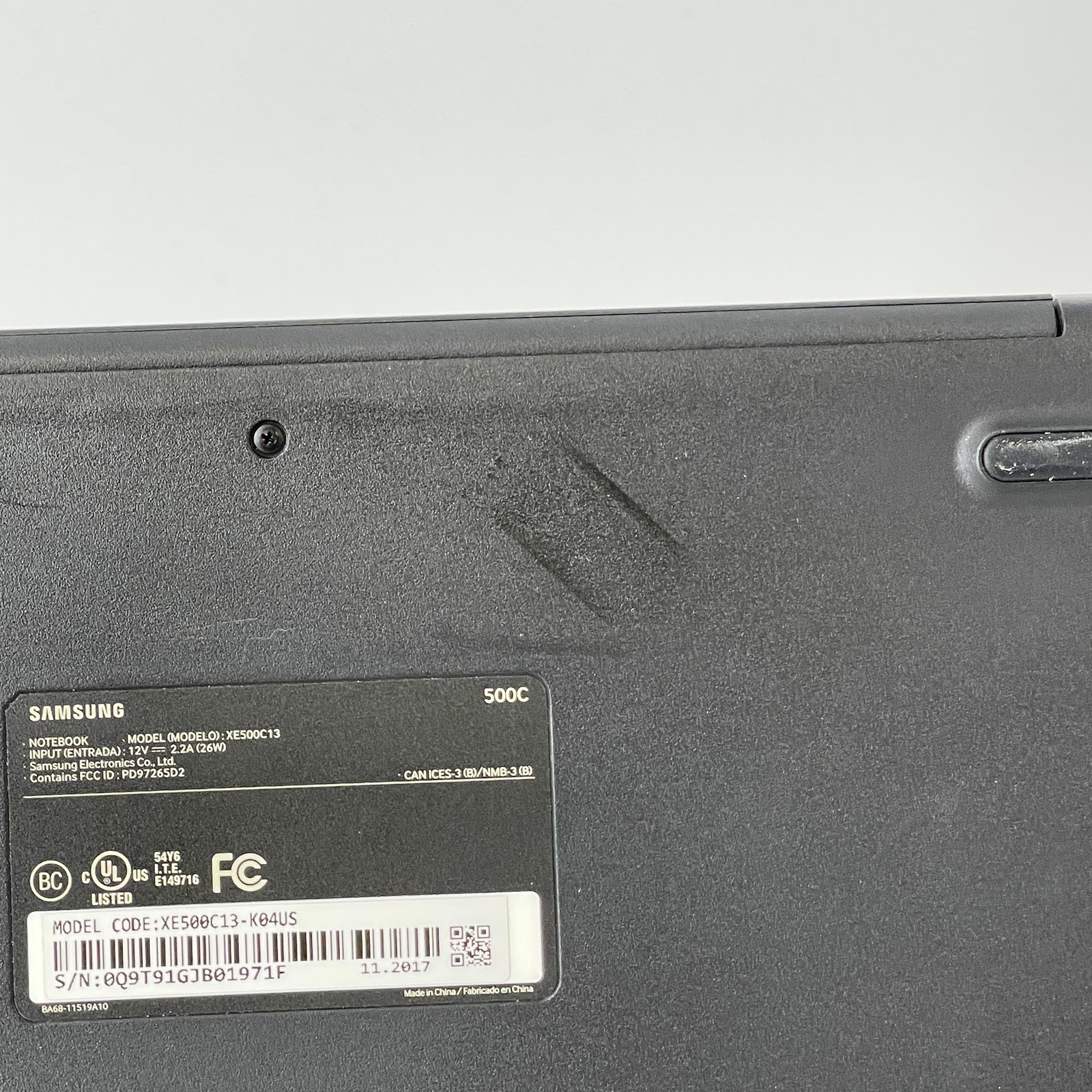 Samsung Chromebook 3 XE500C13 11.6 HD 2.5 GHz Intel Celeron 4GB 16GB eMMC Good