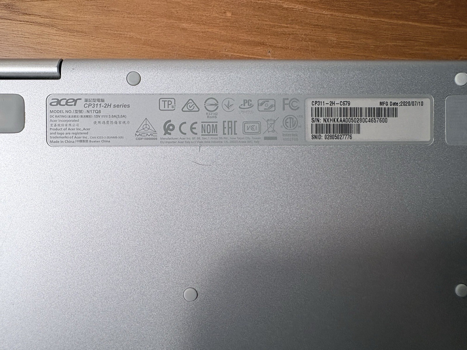 Acer Chromebook 311 Celeron N4020 4GB RAM 32 GB SSD ChromeOS Laptop Used