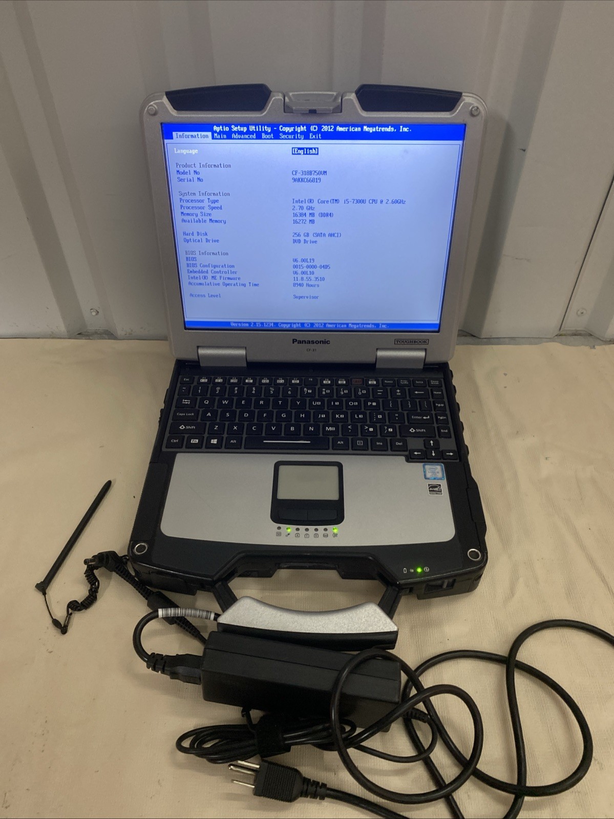 Panasonic Toughbook CF-31 MK6 i5 16G 256G LTE GPS DVD Ham Radio Laptop +Charger