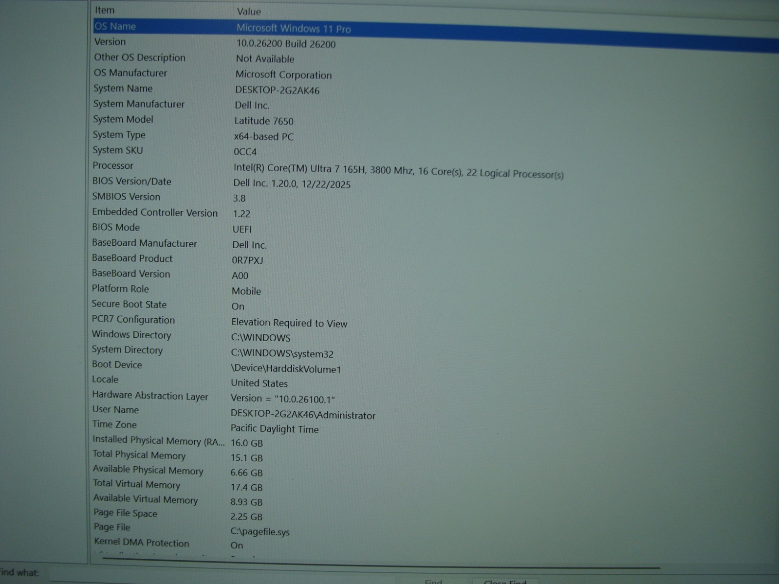 Dell Latitude 7650 16″ FHD+ Ultra 7 165H 3.8GHz 16GB 512GB SSD WRNTY-09/27 +PA