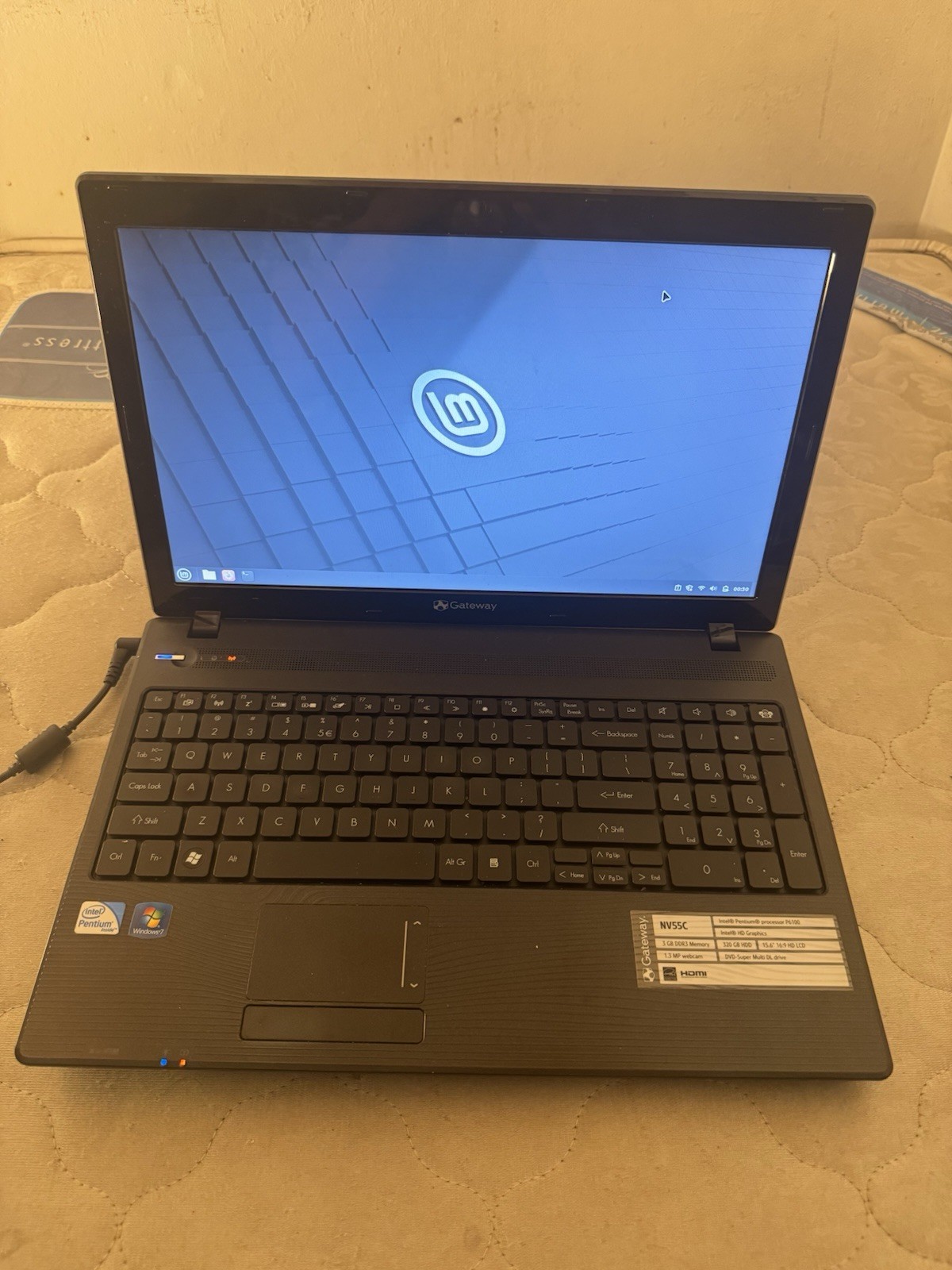 Gateway NV55C Laptop Pentium P6100 2GHz 4GB RAM 41G SSD Linux Mint 22.3 Cinnamon