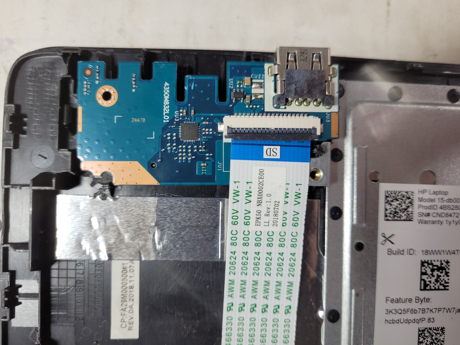 HP 15-db0xxx w/AMD A6-9225, 4GB RAM Laptop for Parts/Repair #0122