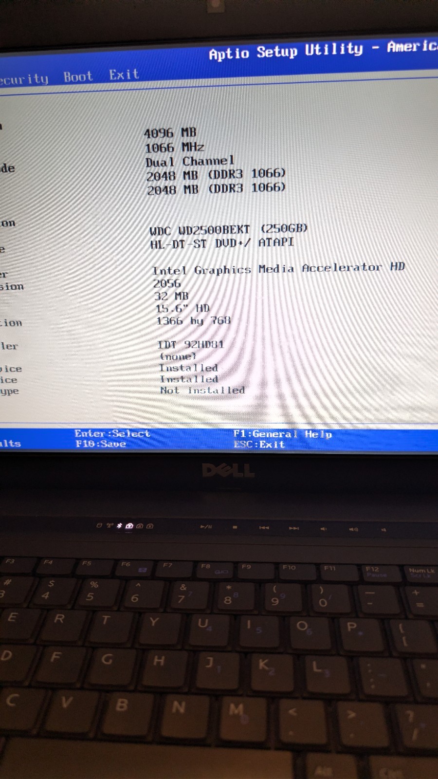 DELL VOSTRO 3500 PC LAPTOP INTEL CORE I3 M 350 2.26ghz 4GB 250GB WIN 10 PRO