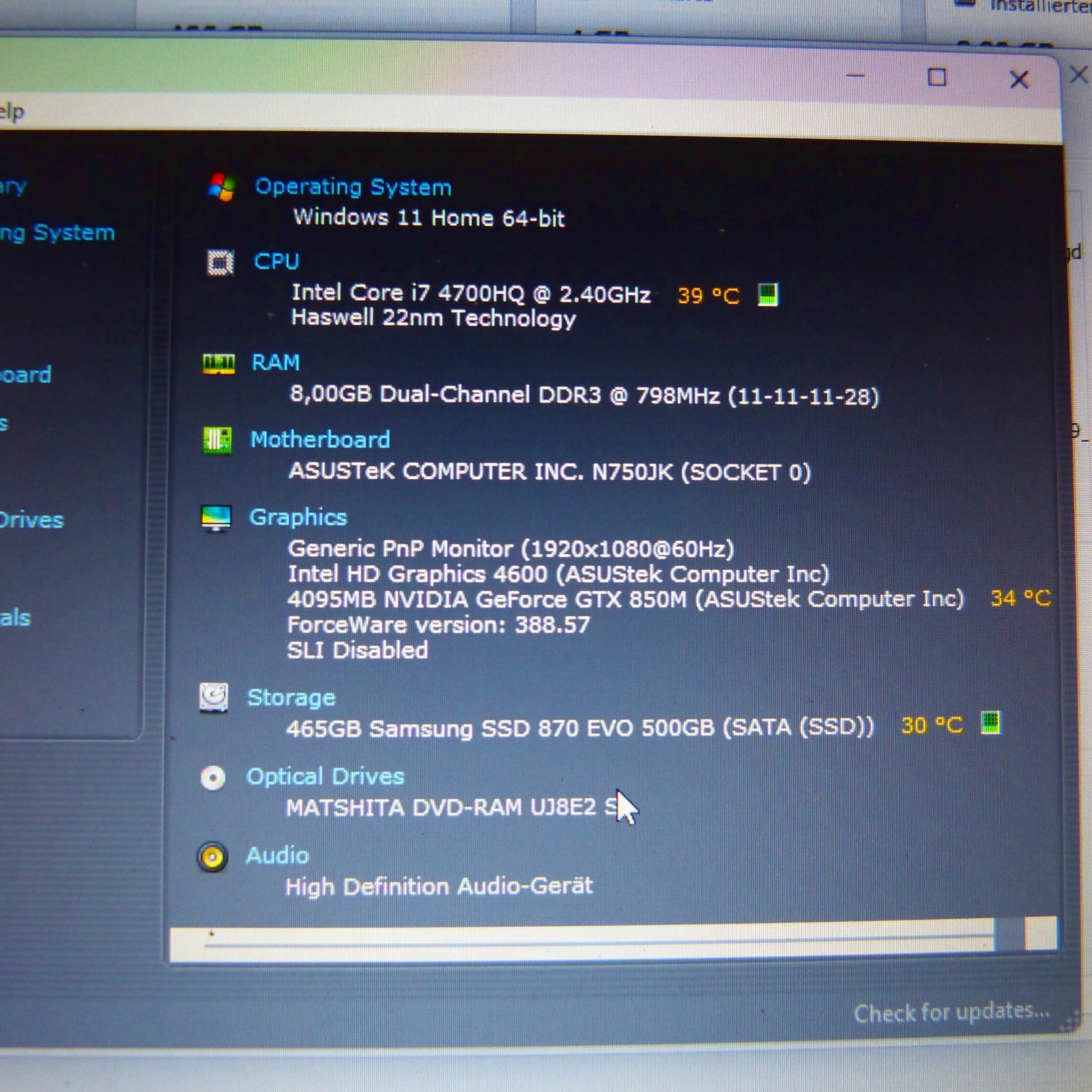Asus N750 VivoBook Premium METAL 17″ FULLHD GTX l SSD Windows 11 I Core i7