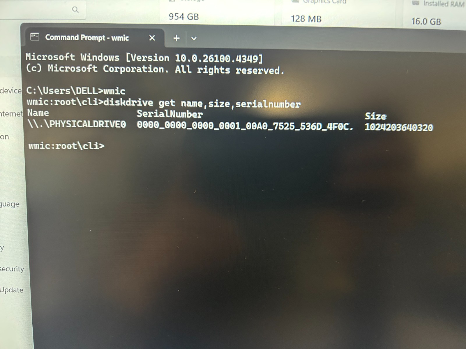 DELL 16 DC16250 MRYT3, Intel Core 7-150U, 1.80 GHz, 16 GB RAM, 1 TB NVMe SSD