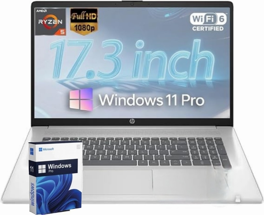 HP 17-cp3401nr 17″FHD Business Laptop AMD Ryzen 5 7430U Upto 64GB 4TB Win11Pro