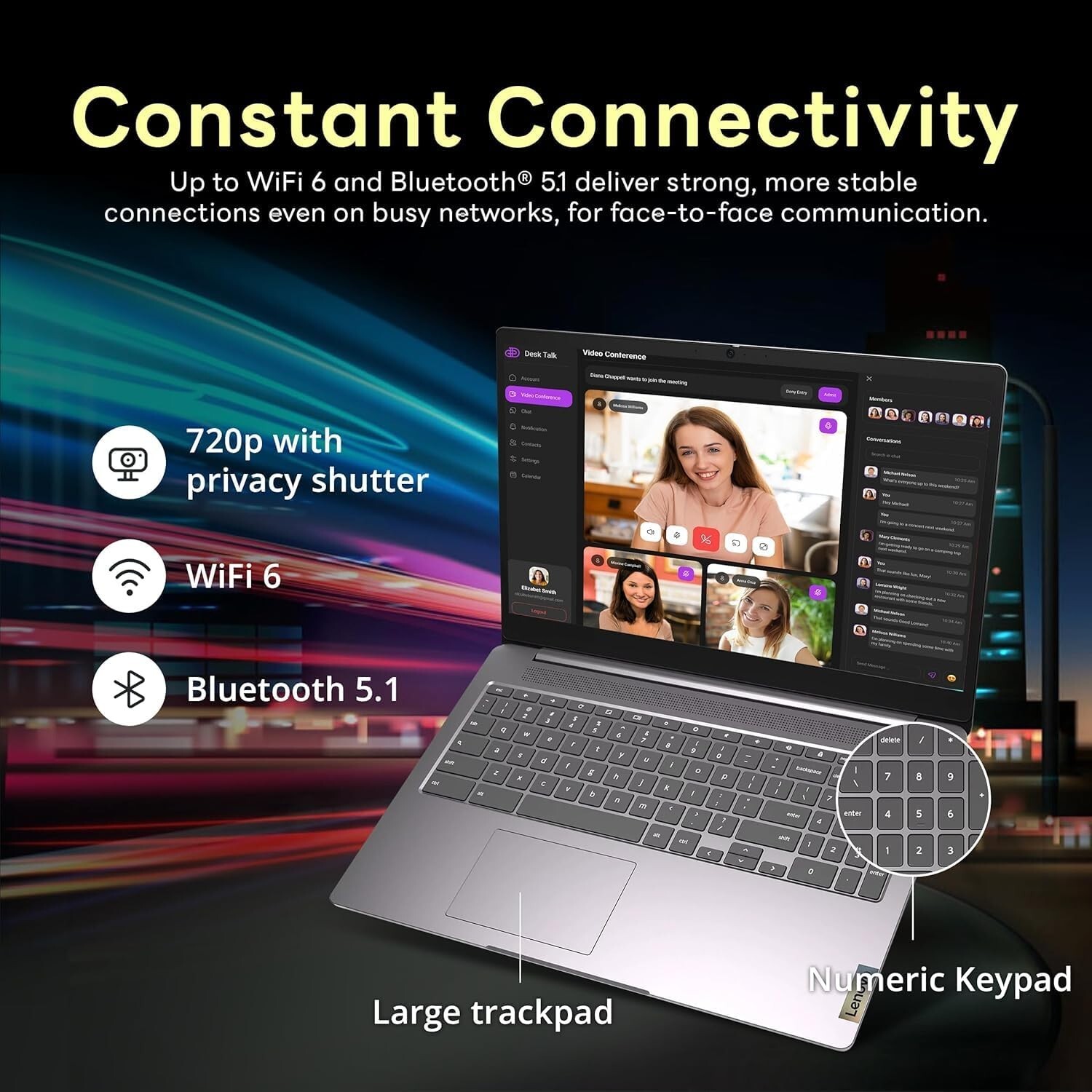 Lenovo Chromebook 15.6″ FHD Intel N4500 4GB RAM 64GB eMMC – Up to 256GB SD Card