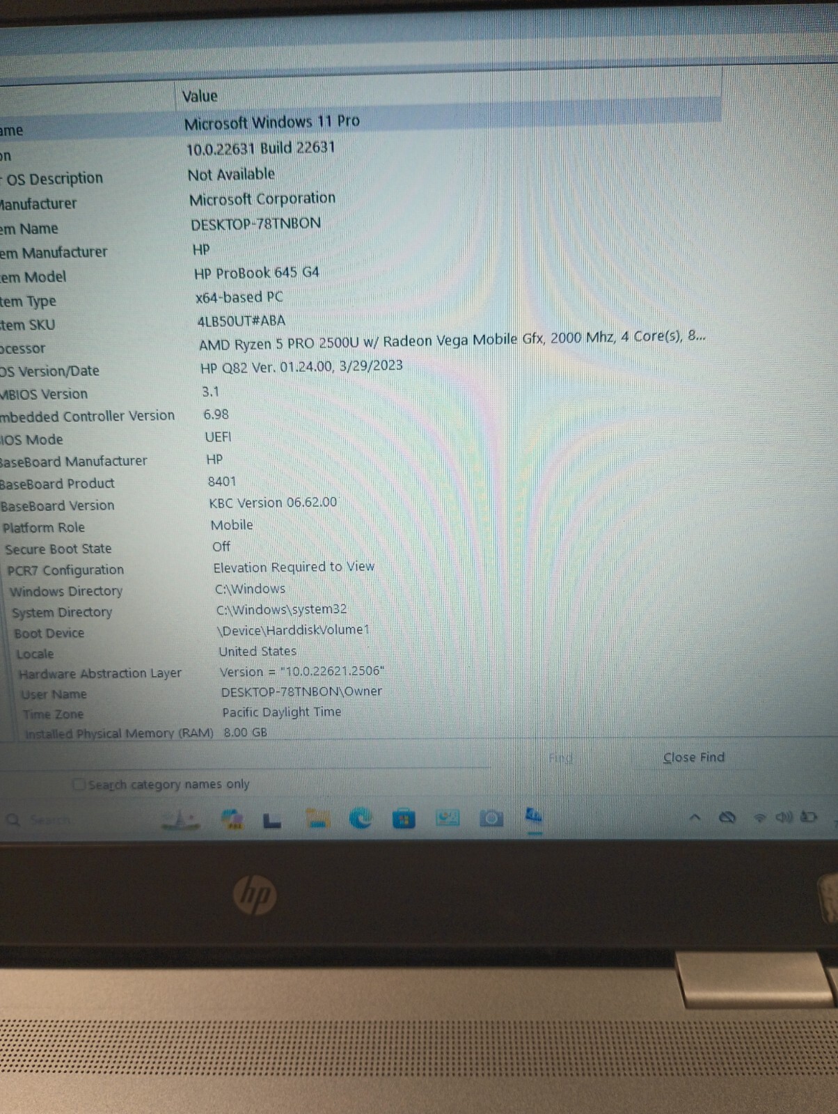 ProBook 645 G4 w/charger.Ryzen 5 Pro(4cores)8GB.256GB SSD.14″.Radeon.Nice!!