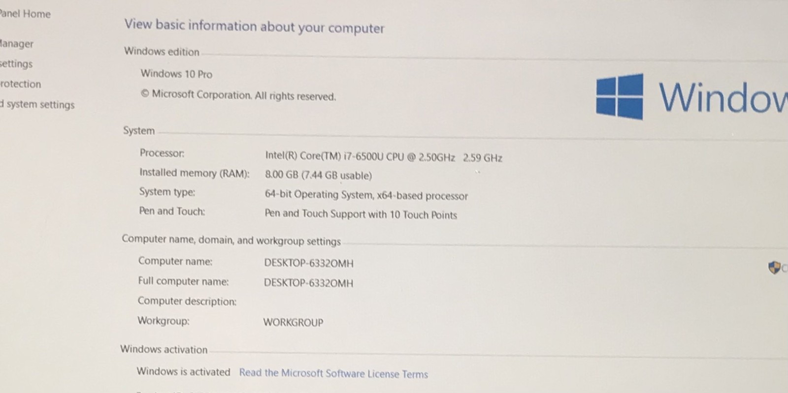 LENOVO THINKPAD YOGA 260(20FD) i7-6500U@2.5GHz 8GB RAM 256GB SSD W10P TOUCH W/AC