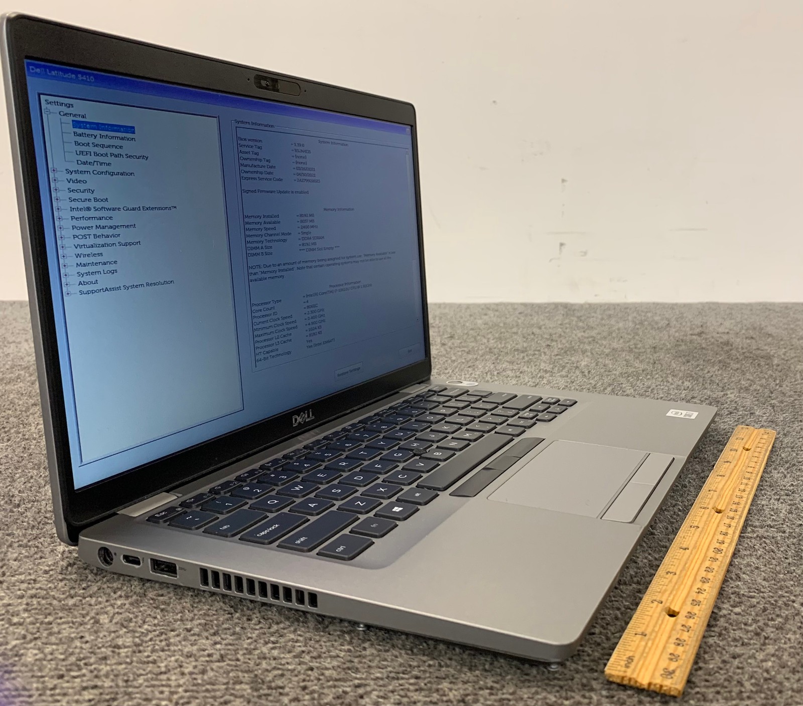 Dell Latitude 5410 14″ Laptop i7-10610U, No RAM/Storage, Boots to BIOS