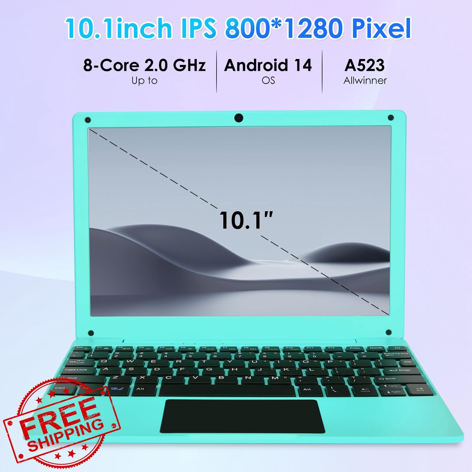 Fwmntu 10.1″ Android 13 Laptop 4GB RAM 128GB Storage Netbook