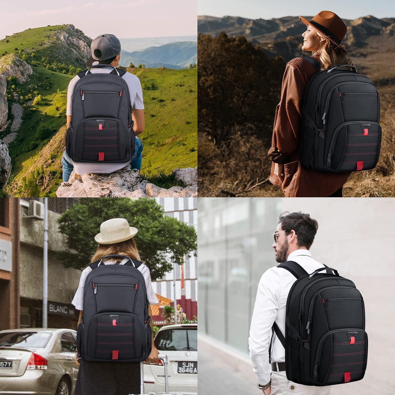 Extra Large Travel Laptop Backpack, 17.3 Inch Anti Theft Water Resistant Backpac