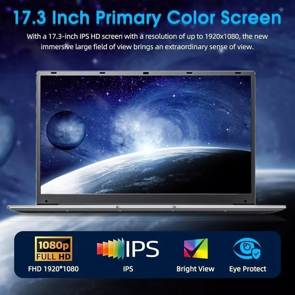 SGIN 17.3″ FHD HD latop Notebook Intel N5095 12GB RAM 512 GB SSD Natural Silver