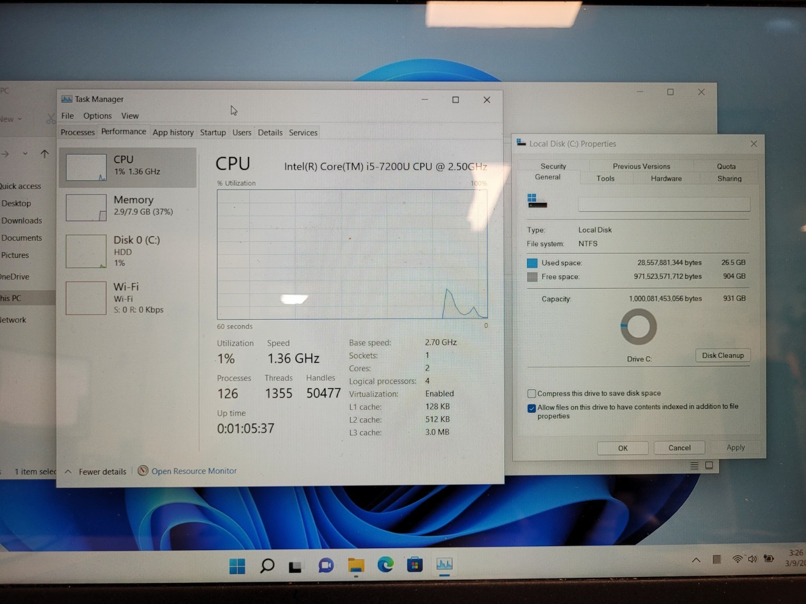 Dell inspiron 5567 15.6″ i5-7200u 2.5ghz 8gb ram 1tb hdd w11p READ 2J5WVF2