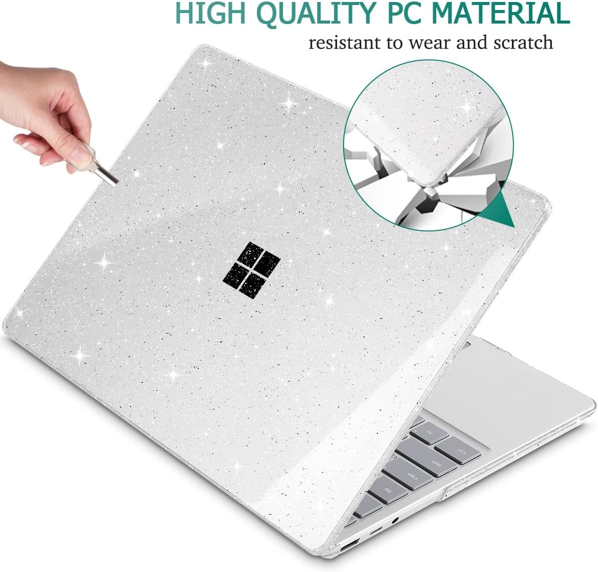 Case for 12.4 Inch Microsoft Surface Laptop Go 3/2/1 2023-2020 Releases, Clear