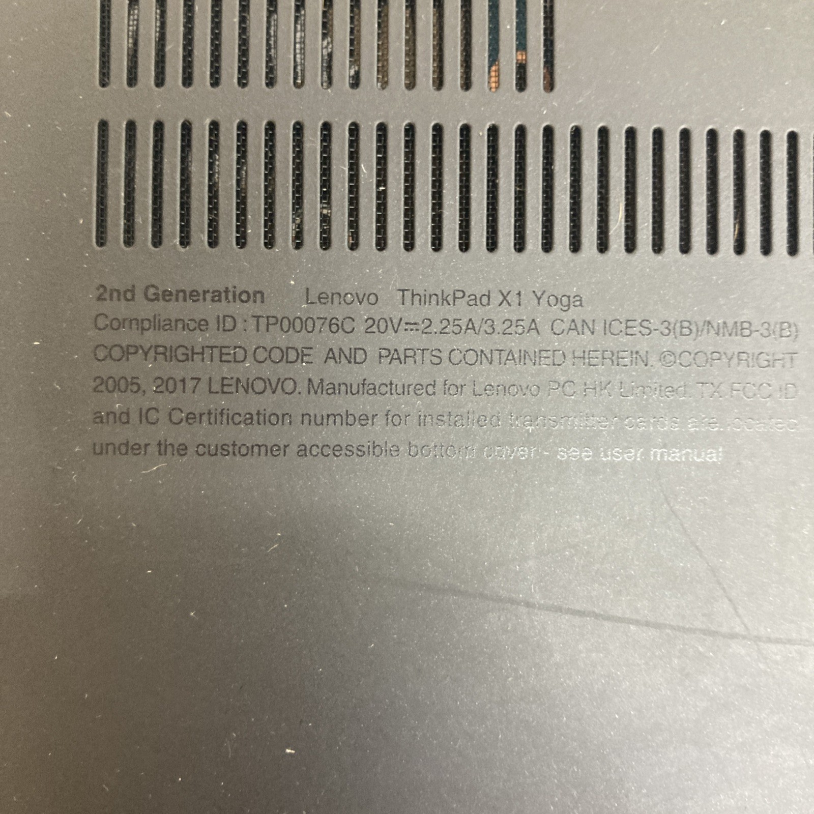 Lenovo ThinkPad X1 Yoga i7-7600U 2.80GHz 16GB no HDD Boot to BIOS no batt crack