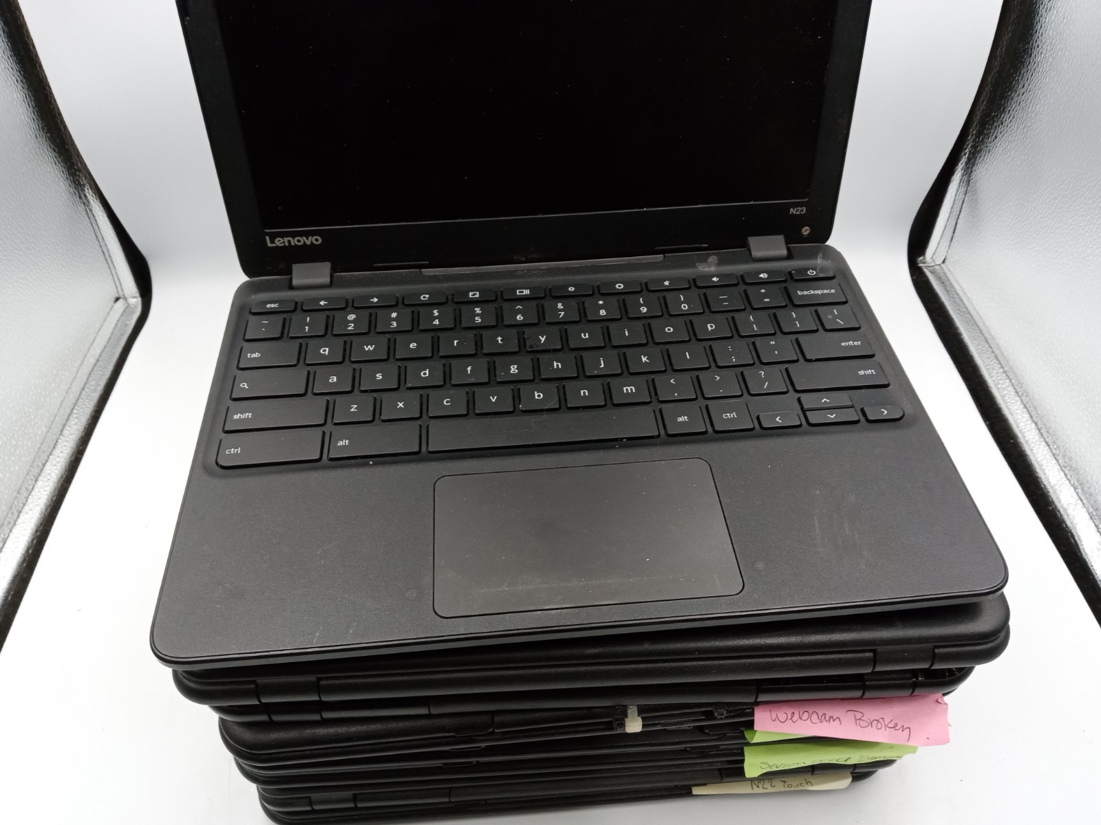 Lot of 8 – Lenovo N22 / N23 Chromebook Laptops – FOR PARTS – VARIOUS ISSUES -RR
