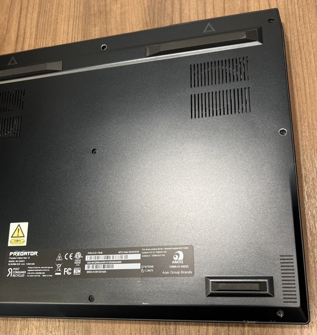 Acer Predator Helios Neo 14 QHD+ Ultra 7 155H 16GB RAM 512GB SSD RTX 4070(8GB)