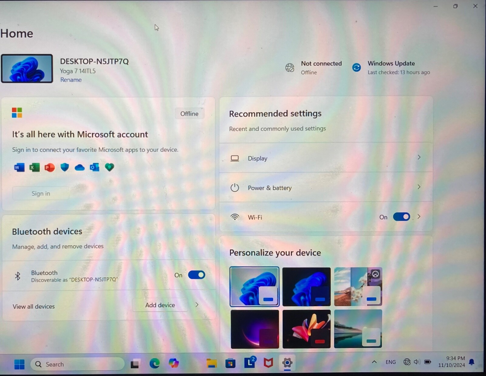 Lenovo YOGA 7i 14ITL5, I5-1135G7 2.4GHZ, 8GB RAM 512GB SSD,14″ Windows 11, Touch