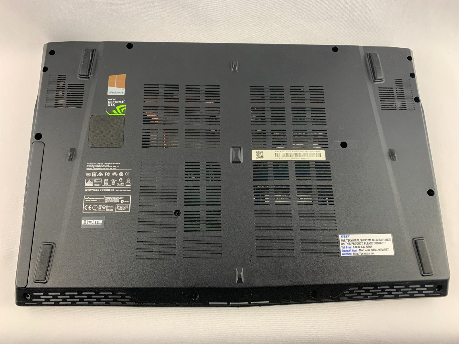 MSI MS-16J2 PE60 2QD Intel Core i7-4720HQ 2.6GHz, 12GB RAM, 1TB HDD, GTX 950M
