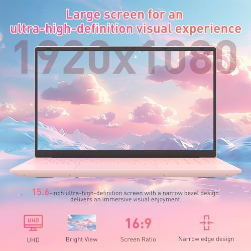 15.6″ FHD Laptop, 32GB RAM + 1TB SSD, WiFi 5/ USB 3.0/ Full USB-C/HDMI, Pink
