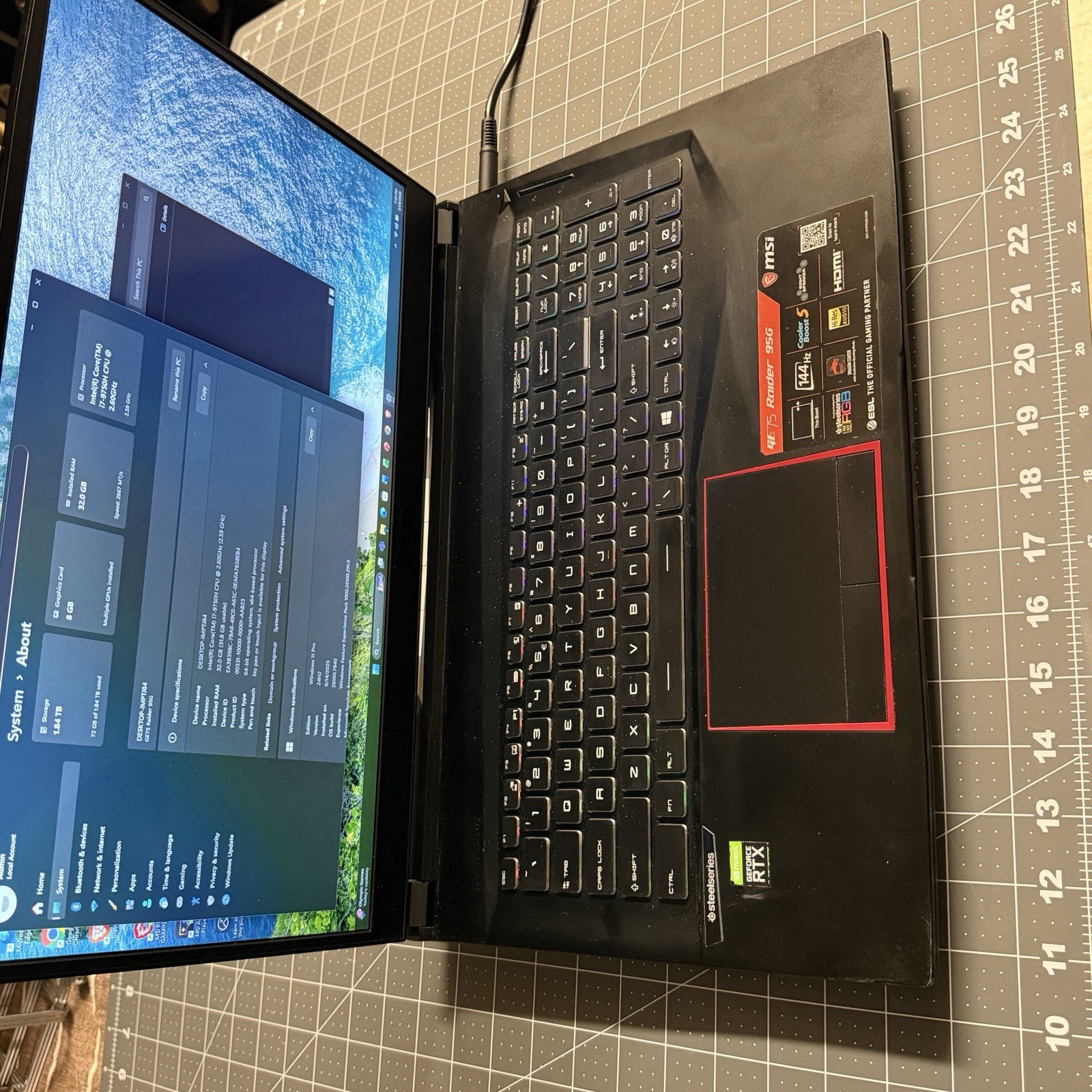 MSI Gaming 17” GE75 Raider 95G. i7-9750H, 32GB, 1TB SSD & 1TB HDD, RTX 2080
