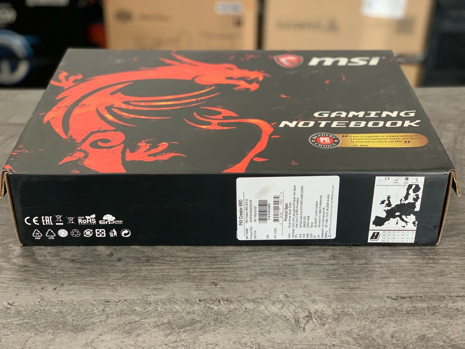 MSI Gaming P65 Creator-021, i7-8750H, 16GB RAM, 256GB SSD, GTX1050Ti 4G IPS Thin