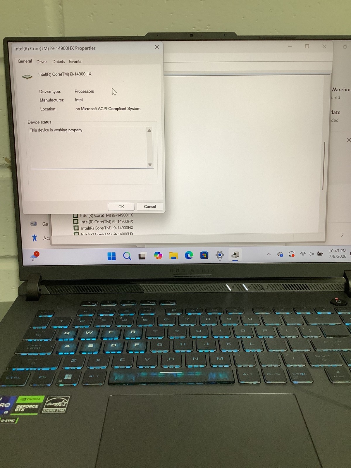 Asus ROG Strix G16 Laptop- (G614J) 13th Gen Core i9 32GB RAM 1TB SSD 8GB