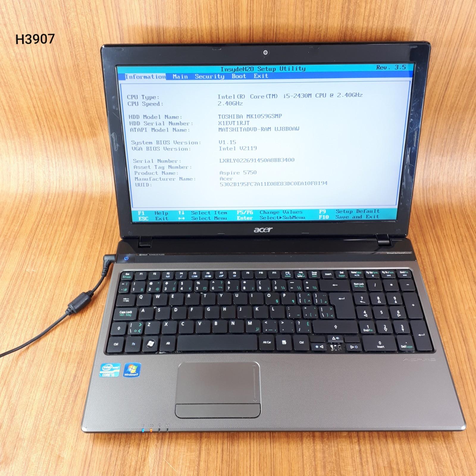 Acer Aspire 5750 P5WE0 15.6″ Laptop i5-2430M 2.40GHz 6GB RAM 1TB Boots/Bio H3907