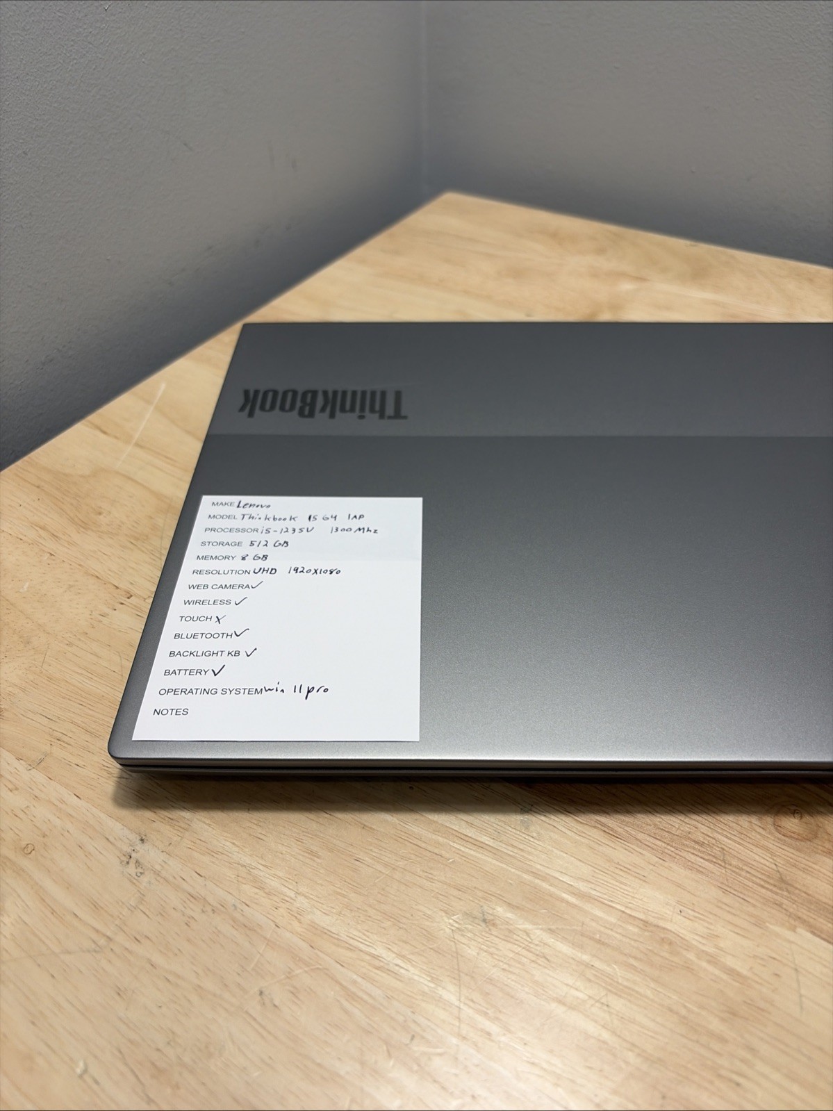 Lenovo ThinkBook 15 G4 IAP Core i5-1235U 1.3GHZ 8GB 512GB SSD, WiFi W11 Cord