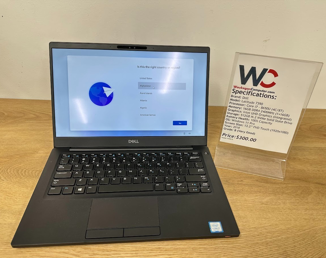 Dell Latitude 7390, Core i7 8650U, 16GB DDR4, UHD Graphics, 512GB SSD, 2018 100%