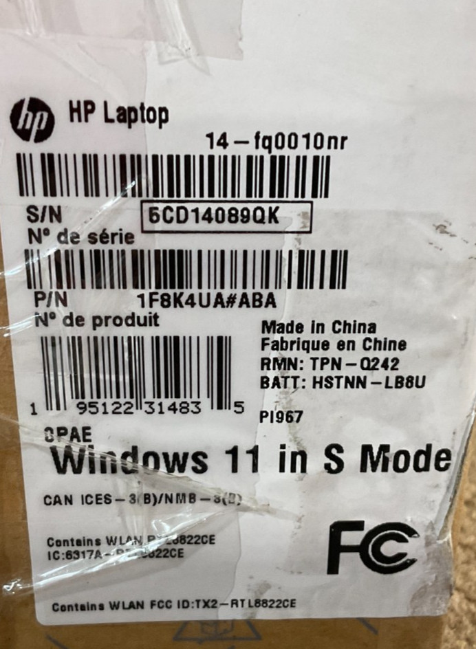 HP Laptop 14-fq0010nr 3020e 4GB 64GB 14W indigo blue 1F8K4UA#ABA ✅❤️️✅❤️️