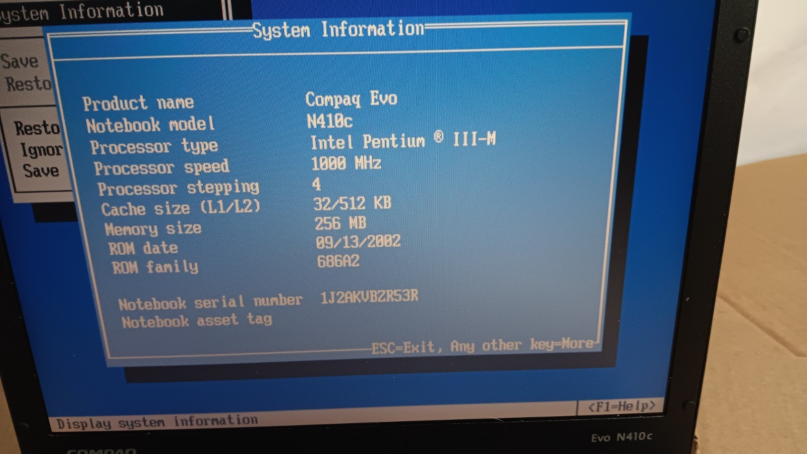 Vintage Compaq Evo N410c Retro Laptop Pentium III-M @ 1 GHz 12″ LCD Screen + AC