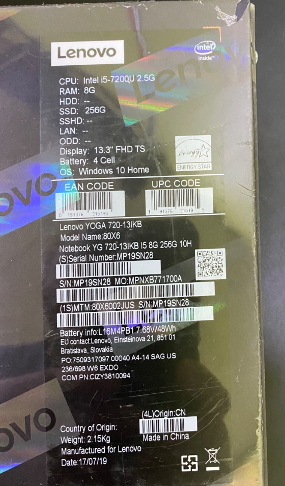 Lenovo Yoga 720-13.3″ FHD Touch – Core i5-7200U – 8GB Memory 256GB SS New Seald