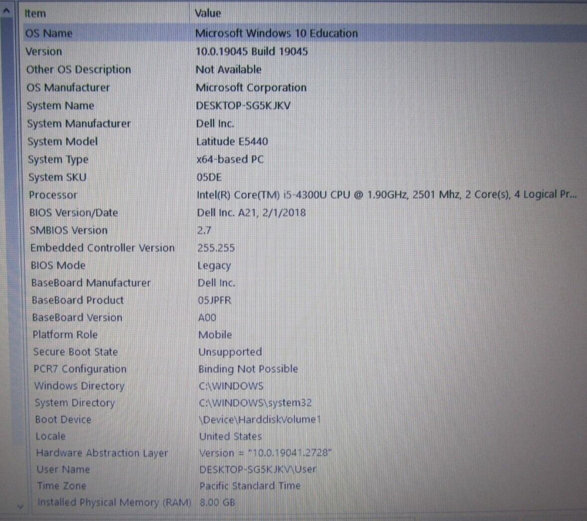 Dell Latitude E5440 Laptop 250GB SSD 8GB RAM i5-4300U 1.90GHz Windows 10 Ed D91
