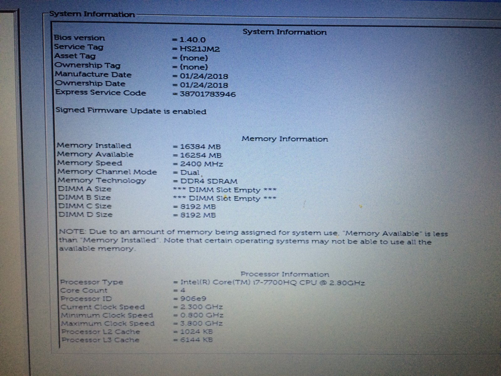 DELL Precision 7520 15.6″ i7-7700HQ 2.80 GHz 16 GB 256 NVME No battery Cover