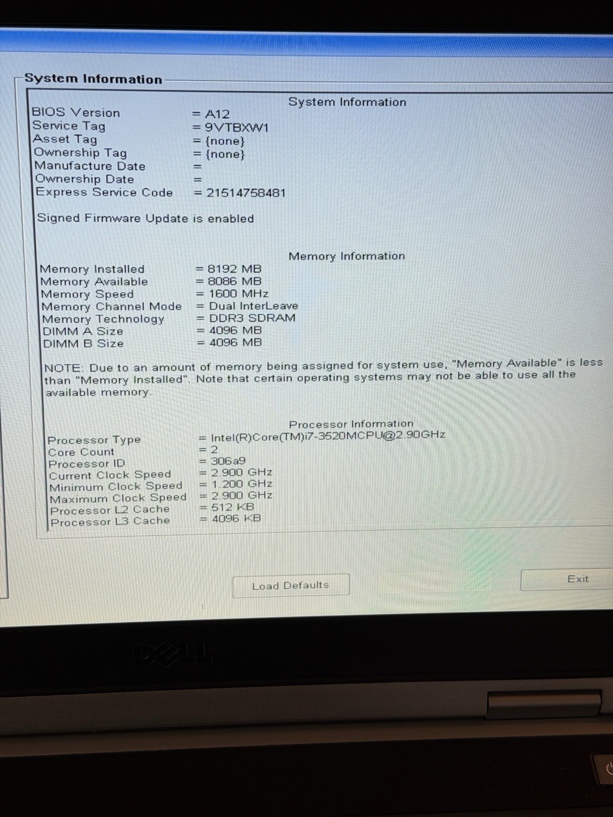 Dell Latitude E6430 Core i7-3520M 8GB RAM, 500 HDD, No Charger