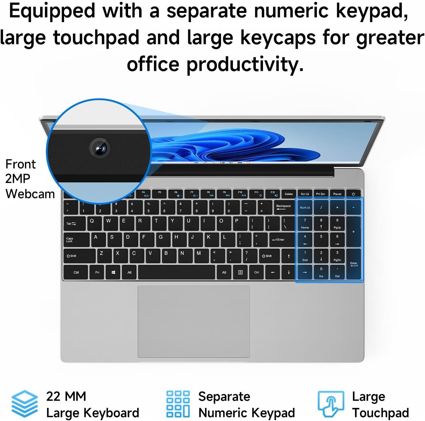 15.6 Inch Laptop with Office 365, 4GB RAM, 128GB Storage Expandable 1TB, 5205U P