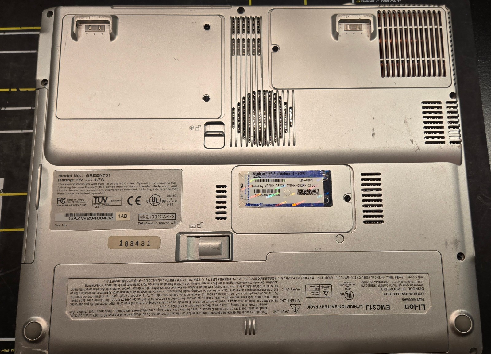 Vintage Nobilis Green731 (Intel Pentium 4 @ 1.80 GHz, 768 MB RAM, WinXP Home)