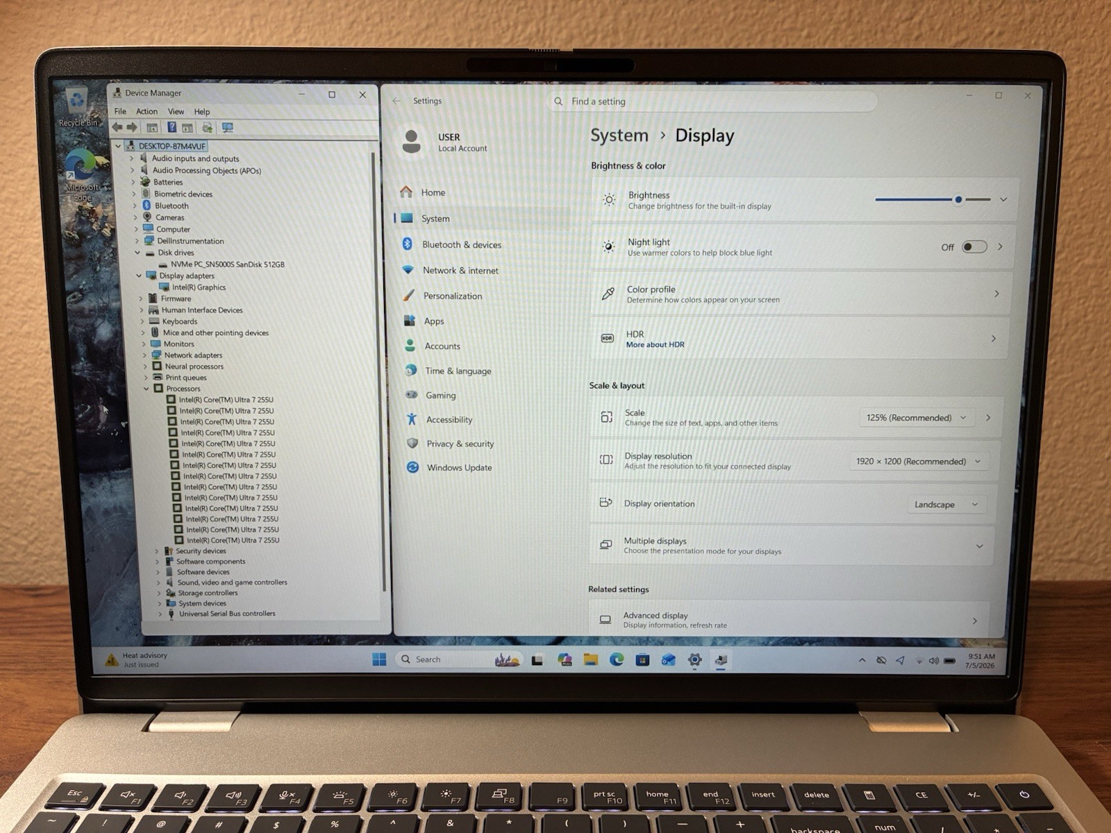 MINT Dell Pro 16 PC16250 Laptop Ultra 7 255U 16GB RAM 512GB SSD FHD+ Warranty!
