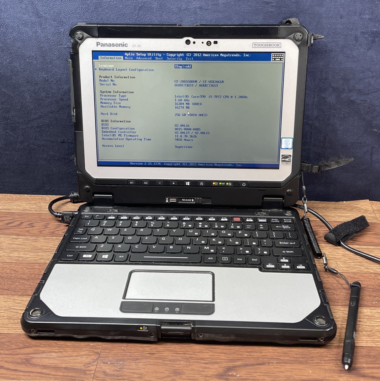 Panasonic Toughbook CF-20 Intel Core i5-7Y57 3.30 GHz 16GB RAM 256GB SSS NO OS