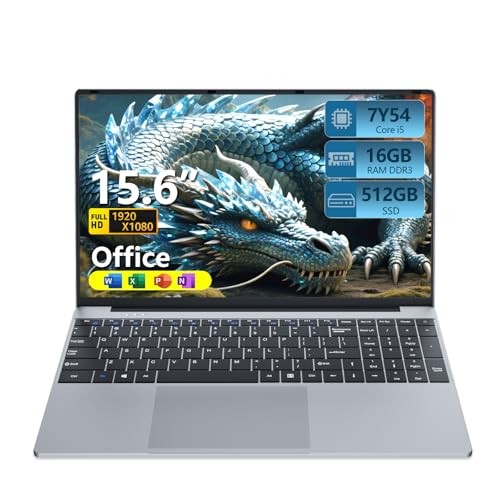 15.6 inch Laptop with Core i5-7Y54 Processor Laptop Computer 16GB RAM 512GB