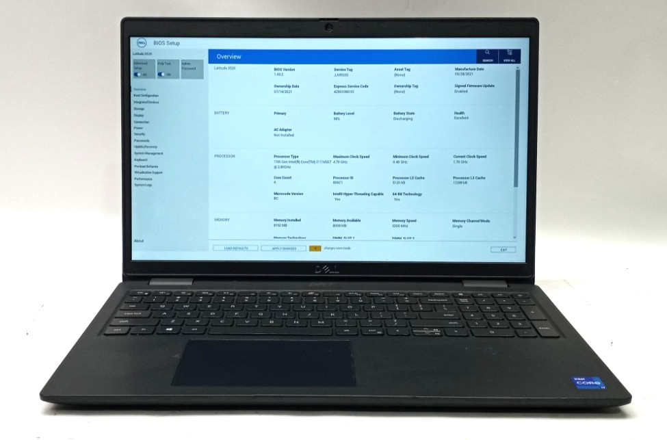 Dell Latitude 3520 15.6″FHD i7-1165G7@2.80GHz 8GB RAM 256GB NVMe Win11Pro WH987!