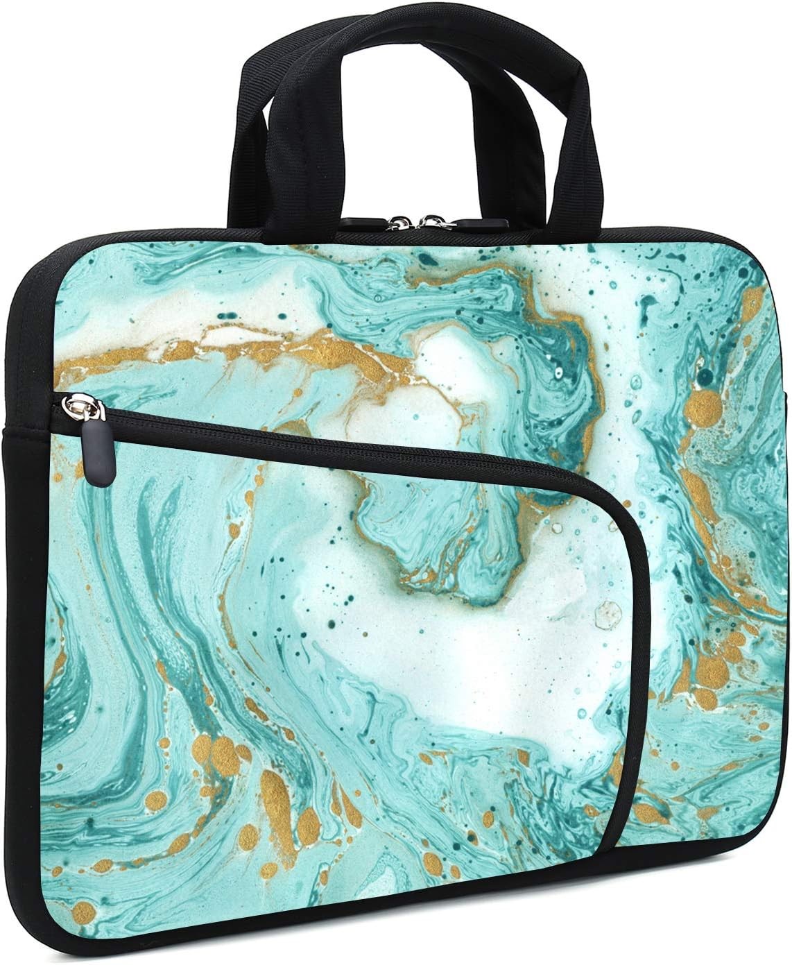 Green Marble Neoprene Laptop Case – 11.6″ to 12.2″ Fits MacBook Air, Samsung, Ac