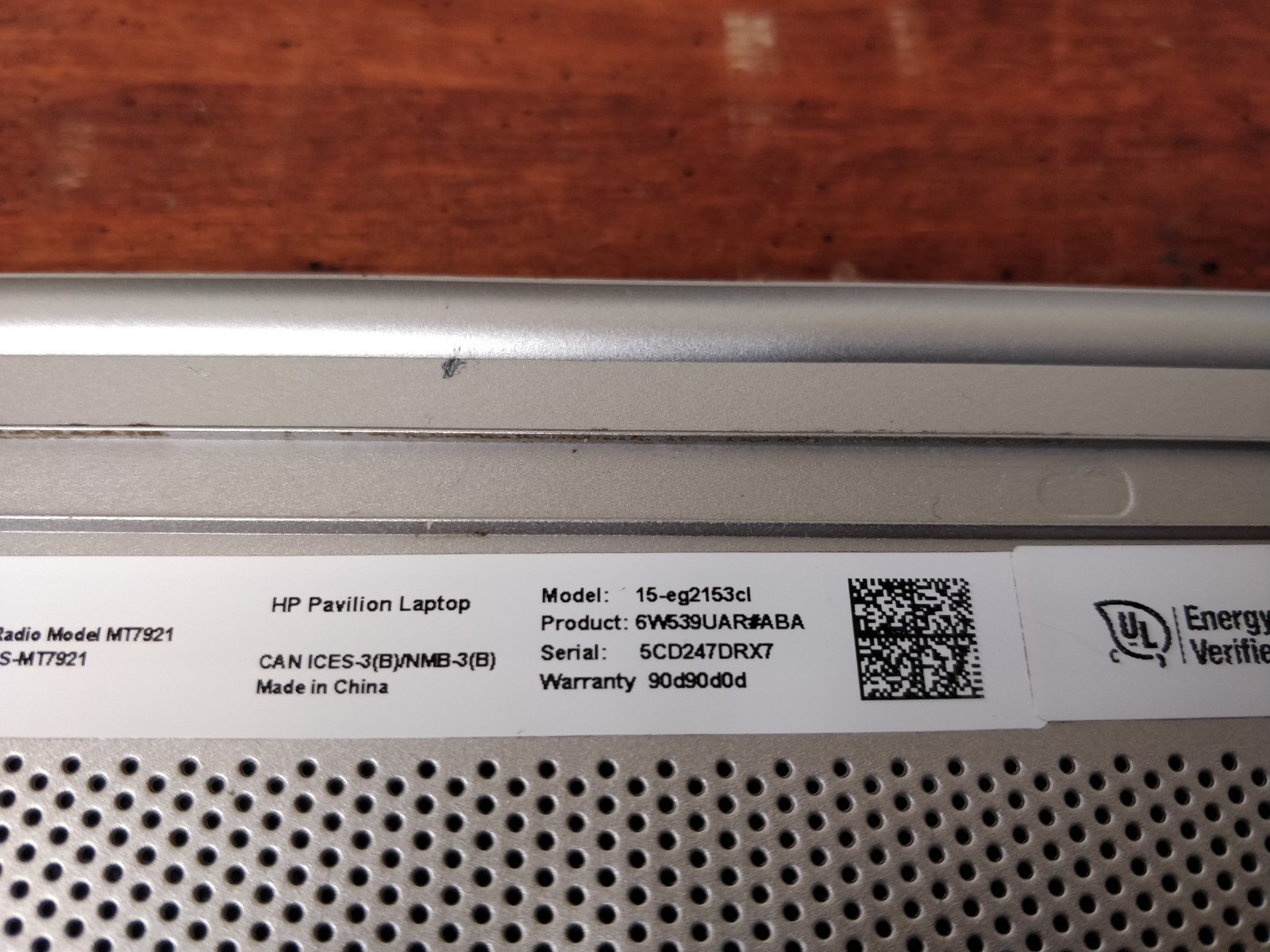 HP Pavilion 15-EG2153CL INTEL CORE I5-1235U@1.60GHz 8GB RAM NO DRIVE PARTS 9119