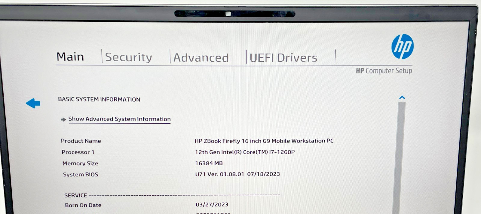 HP Zbook Firefly 16″ G9 i7-1260p 16GB RAM 512GB SSD laptop