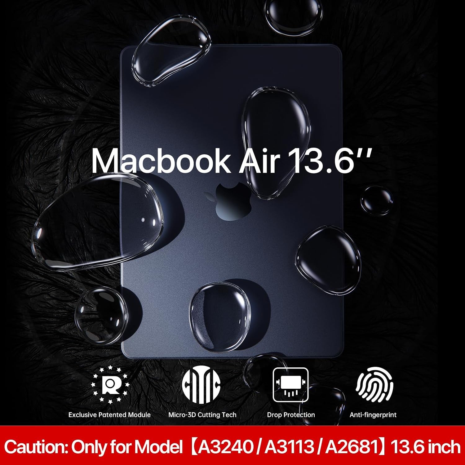 Midnight Clear Matte Case for MacBook Air 13/13.6-inch (M5/M4/M3/M2, 2022–2026)